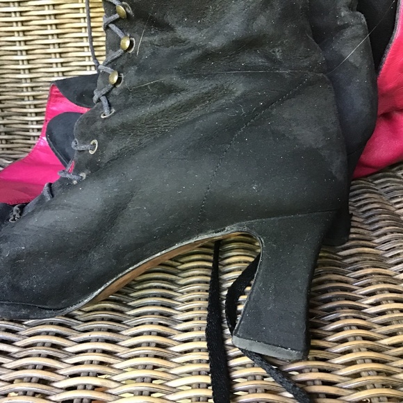 Vintage Charles Jourdan suede with pink leather knee boots - Picture 9 of 9